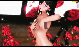 HENTAI MMD DANCE 3D UNDRESS NUDE BLACK HAIR YELLOW EYES COLOR EDIT SMIXIX