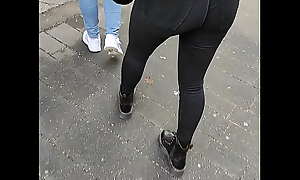 Candid ass in tight black jeans