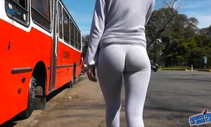 Best legal age teenager cameltoe and arse exposure in public! yoga panties!!