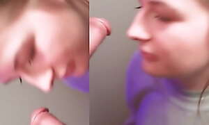 Brother fucks step sisters mouth while she is on the phone