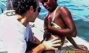 Black Bikini Babe Public Interracial Banging On A Boat And Beach